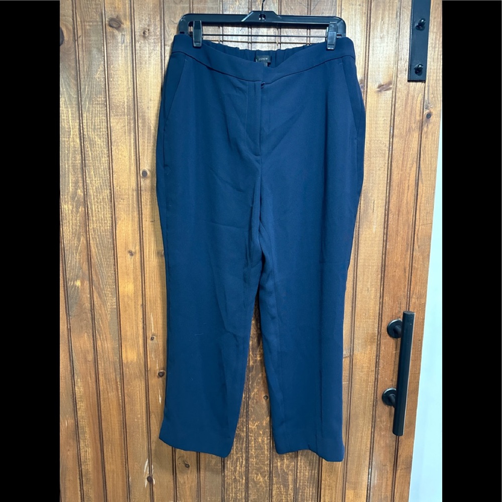 J Crew Navy slit bottom cropped trousers SZ 14